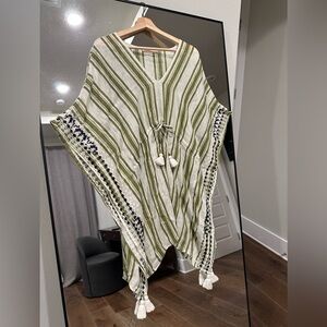 Tory Burch Striped Caftan Coverup.